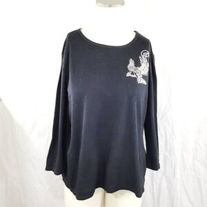 NYCARD Black/Silver Embeliished Top, XL (1…